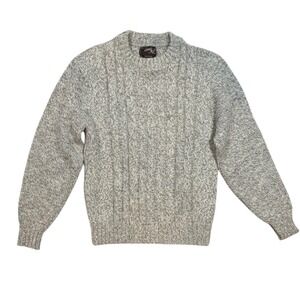 Lord Jeff Womens Cream Long Sleeve Crew Neck Cable Knit Pullover Sweater Size M‎